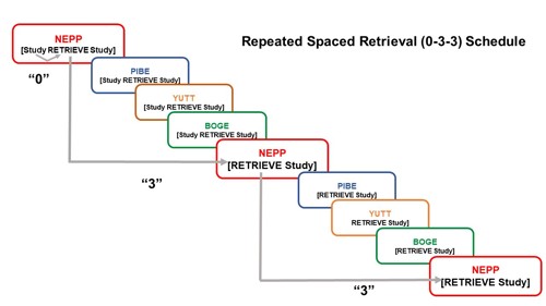 Repeated Spaced Retireval (0-3-3) Schedule